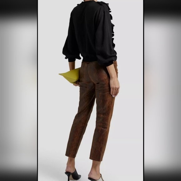 Alice + Olivia black ruffle Carrie shirt/sweater size S - Picture 3 of 4